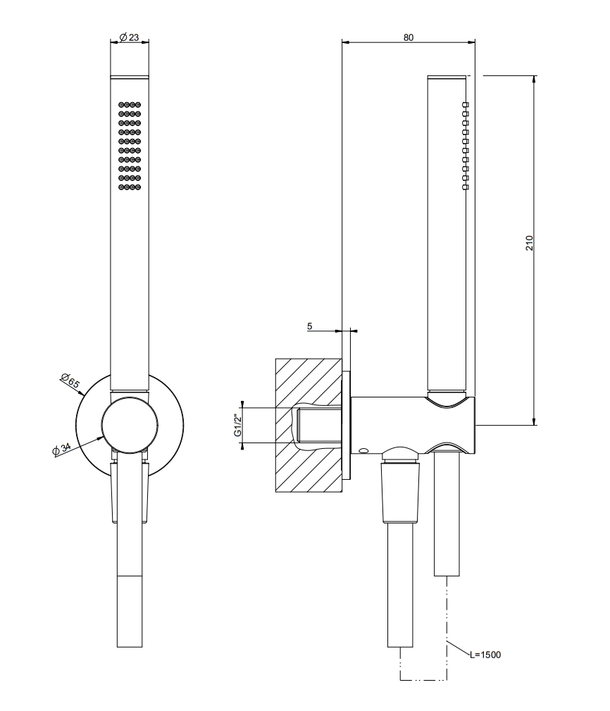 Душевая программа Душевой набор, цвет латунь матовая 