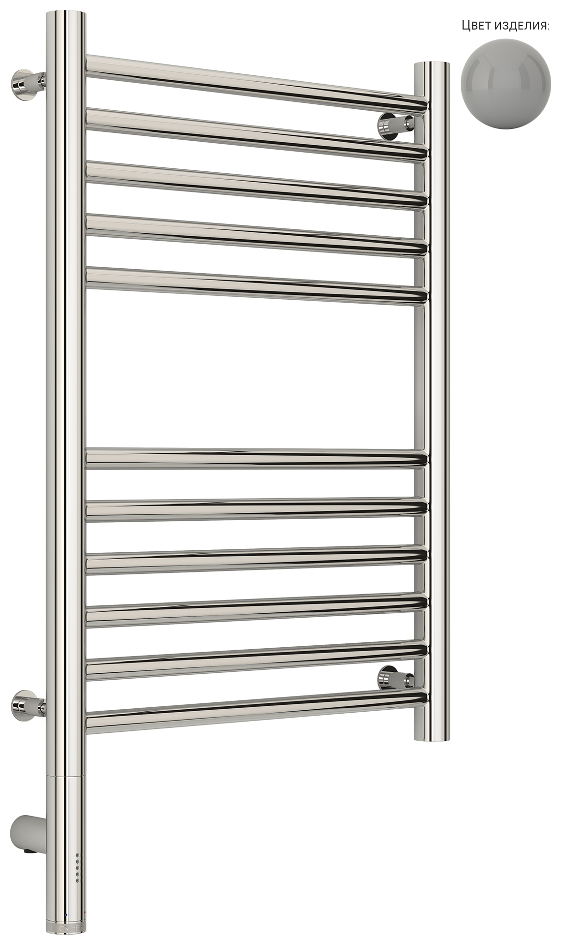 Полотенцесушители Полотенцесушитель электрический прямая 600х400 / МЭМ левый (RAL 7004 Сигнальный серый) 