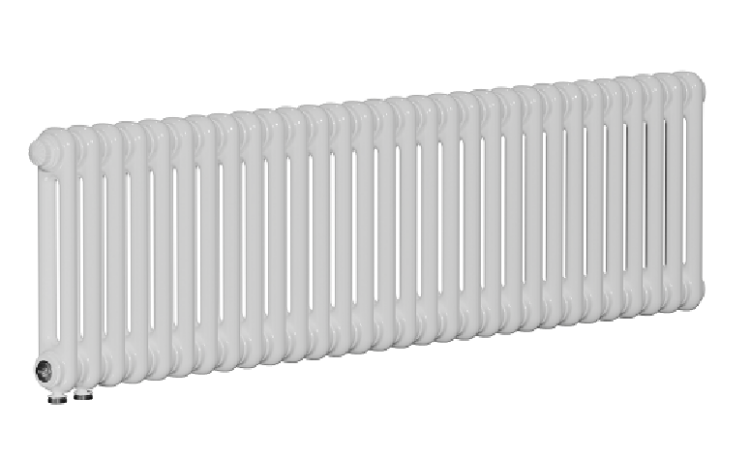 Радиатор 2-х трубчатый 2037, 32секций, 1472xh365, подключение нижнее, белый
