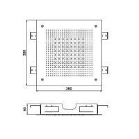 Душевая программа Верхний душ 380*380 мм, нержавеющая сталь шлифованная 