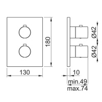 Смесители Термостат для ванны на 2 потребителя, внешняя часть, хром 