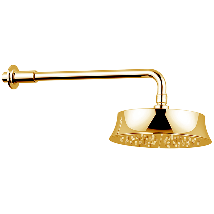 Душевая программа Верхний душ d=220 мм, L350, для настенного крепления, цвет золото 