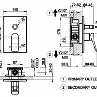 Смесители Смеситель для ванны внешняя часть чёрный матовый 