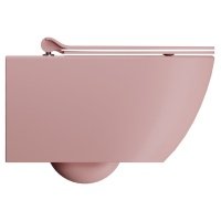 Унитазы Унитаз подвесной, безободковый (розовый матовый) 
