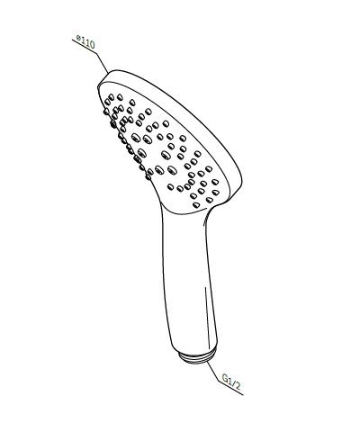 Комплектующие Ручной душ, 1 функция, 110 мм, хром 