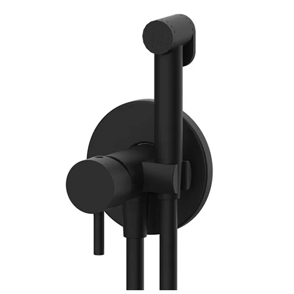 Гигиенический душ со смесителем на хол./гор. воду, цвет черный матовый