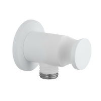 Комплектующие Подключение для душевого шланга | с держателем лейки, белый матовый 