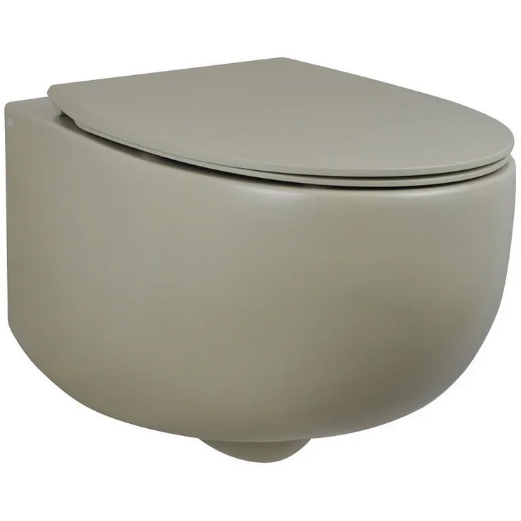 Унитазы Унитаз подвесной бежевый матовый без сиденья 