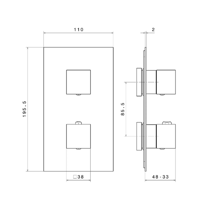 Смесители Встраиваемый термостатический смеситель для душа с регулировкой температуры, цвет хром 