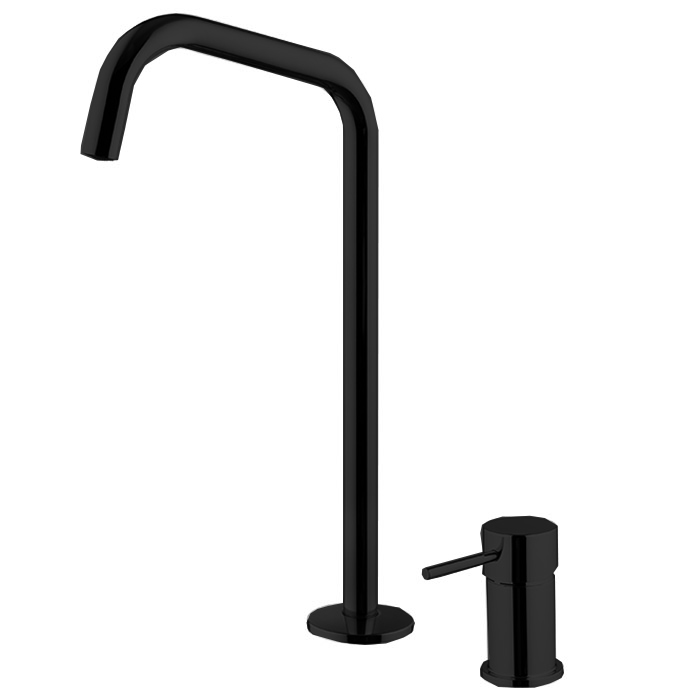 Смесители Смеситель для раковины, на 2 отв, с донным клапаном, цвет чёрный матовый 