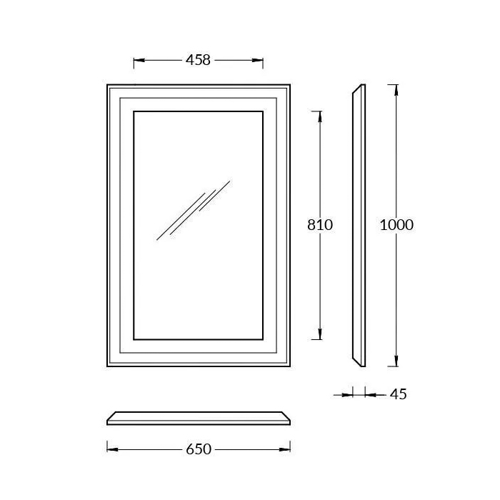 Мебель для ванной Зеркало Classic 65, белое матовое 