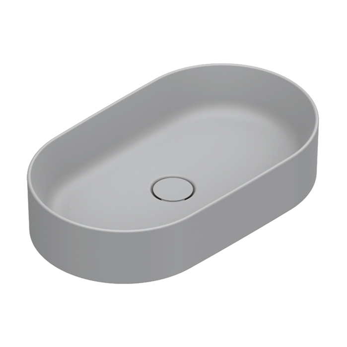 Раковины Раковина настольная 60х35 см, без отверстий под смеситель, покрытие Cataglaze+, цвет Cemento Satinato 