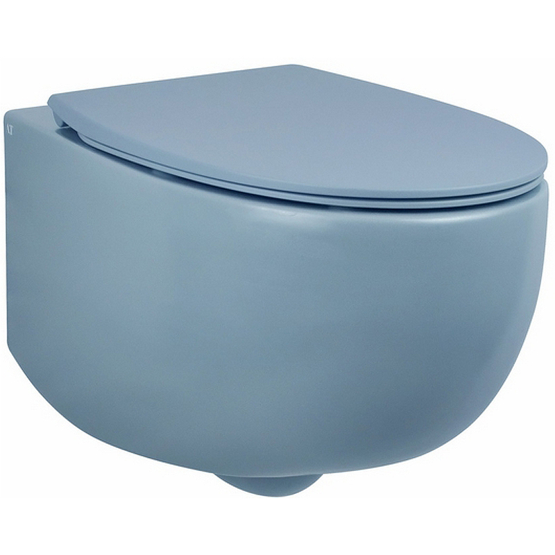 Унитазы Унитаз подвесной пастельно-синий матовый без сиденья 