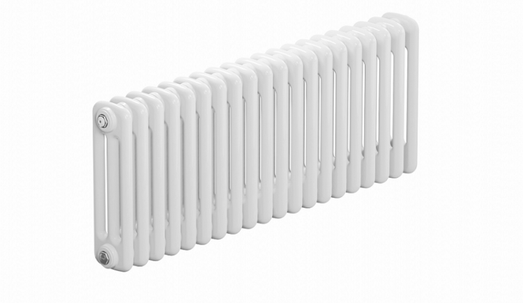 Радиатор 3-х трубчатый 3037, 24секций, 1104xh365, подключение боковое, белый