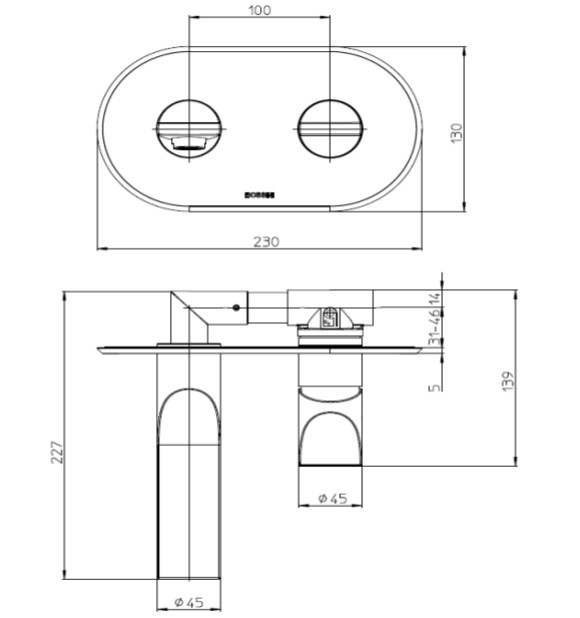 Смесители Смеситель для раковины, из стены, черный матовый 