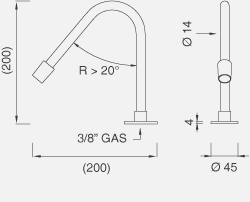Смесители Настольный гнущийся кран, покрытый цветным силиконом высота 420 мм FLX03 