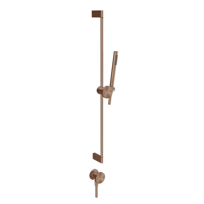 Душевая программа Штанга в комплекте с душевой лейкой, шланг 1,50 м и вывод воды. в компл с отд вставкой, цвет Copper Brushed PVD 