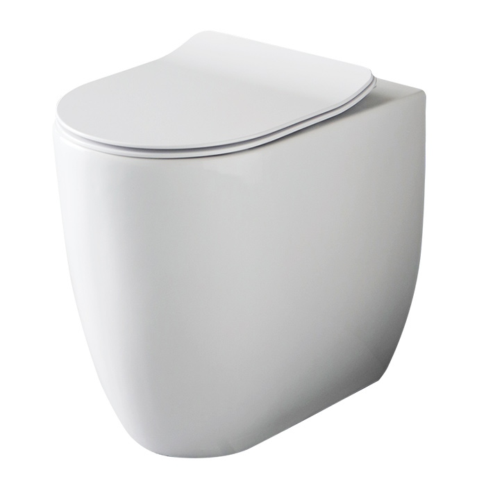 Унитазы Унитаз NEW напольный БЕЗОБОДКОВЫЙ 53 см, цвет белый (крепить на силикон или на крепеж 762901) 