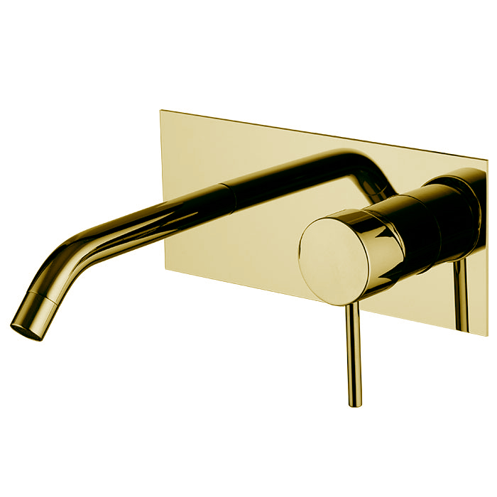 Смесители Смеситель для раковины, встраиваемый, излив  см, цвет золото 