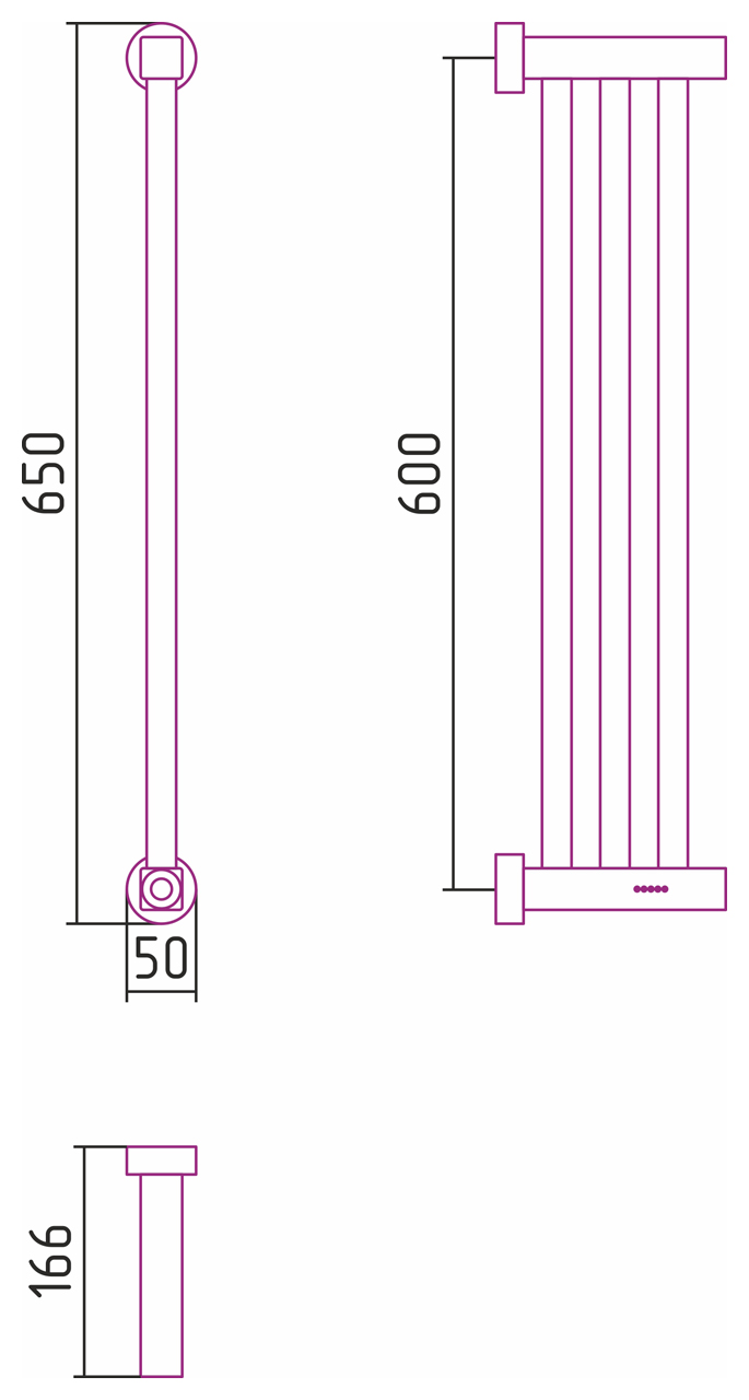 Полотенцесушители Полотенцесушитель электрический 600х166 