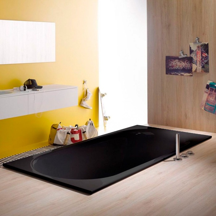 Ванны Ванна стальная встраиваемая 180x80x45 см, черная матовая 