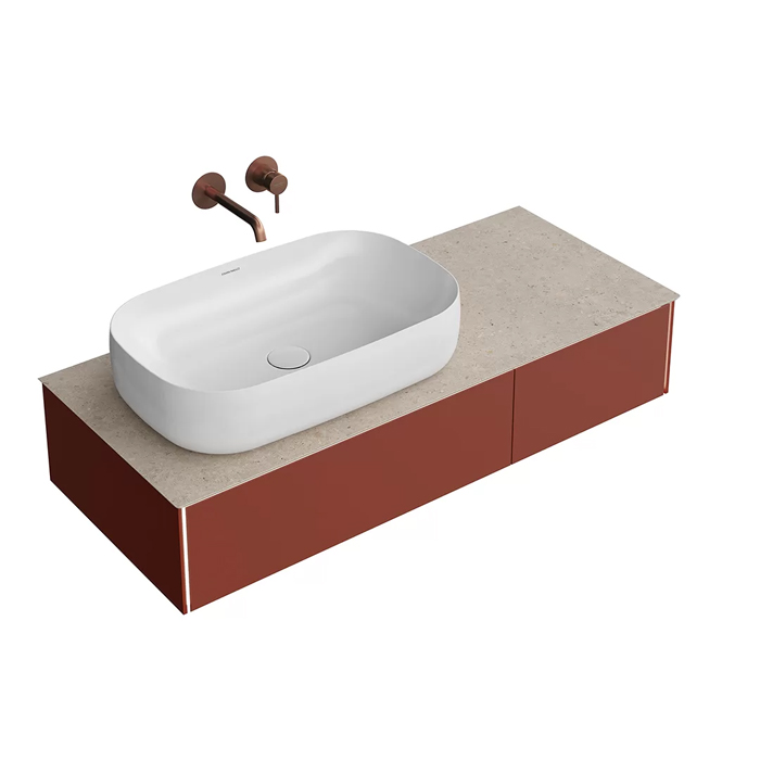 Тумба подвесная 120, 2 ящика, венецианский красный матовый