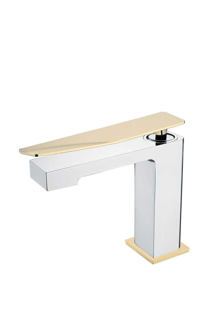 Смесители Смеситель для раковины низкий Chrome-Gold 