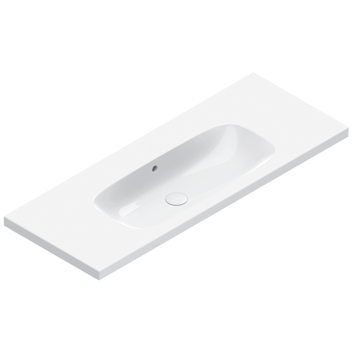 Раковины Раковина 120x46, без отверстий под смеситель, покрытие Cataglaze+, цвет белый глянцевый 