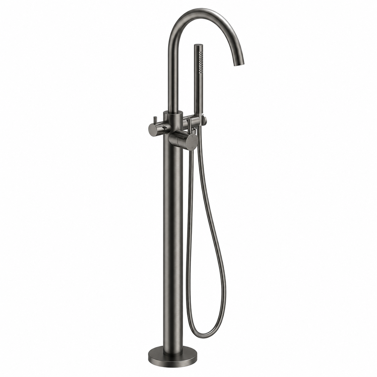 Смесители Freestanding внешняя часть отдельностоящего смесителя на ванну с двумя картриджами, цвет оружейный металл брашированный pvd 