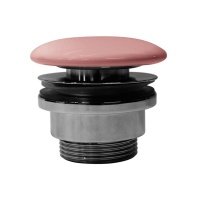 Комплектующие Сливной гарнитур, донный клапан для раковины без перелива (розовый матовый) 