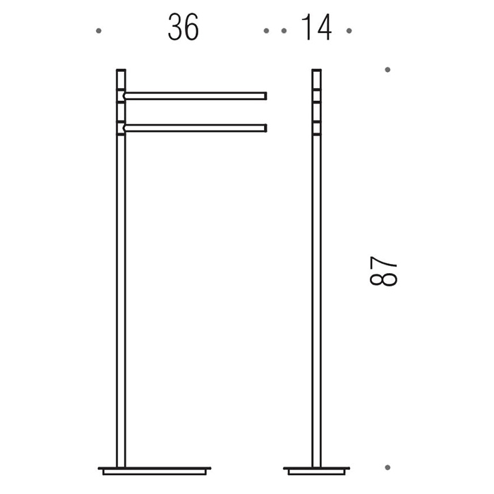 Аксессуары для ванной Стойка с аксессуарами 80.4 см, напольная, цвет хром 