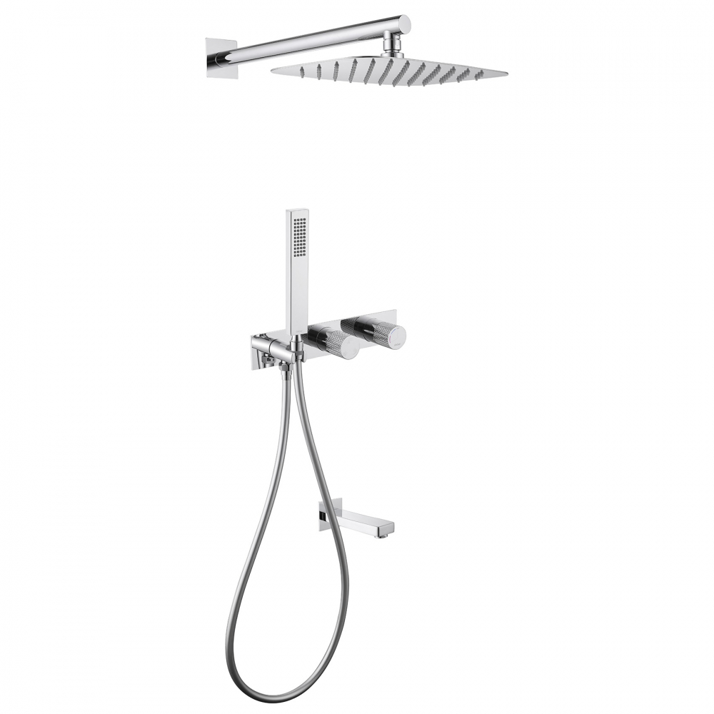 Душевая программа Душевая система скрытого монтажа с изливом, хром 