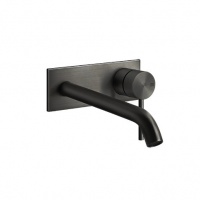 Смесители Настенный смеситель для раковины внешняя часть чёрный шлифованный 