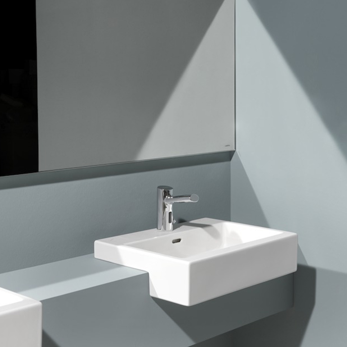 Раковины Раковина 550x460х140мм, полувстр. с 1 отв. под смеситель, полувстраив., цвет: белый 