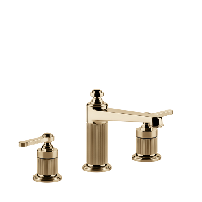 Смесители Смеситель для раковины на 3 отверстия, высота излива 98 мм, цвет Warm Bronze PVD 