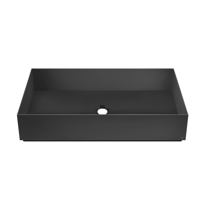 Раковина 600x350 мм, для установки на столешницу, без перелива, нержавеющая сталь, цвет черный матовый