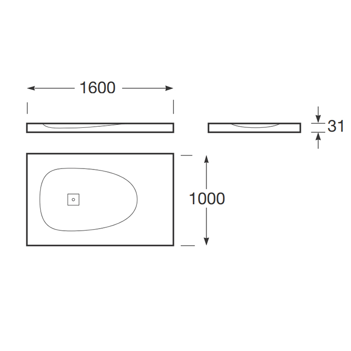 Душевые поддоны Baia душевой поддон 160х100х3.1см с боковым сливом, с anti-slip, мат-л: stonex, цвет: greige 