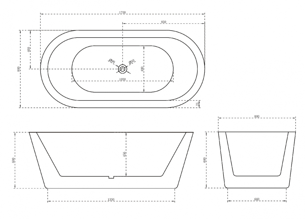 Ванны Акриловая ванна 170x80 