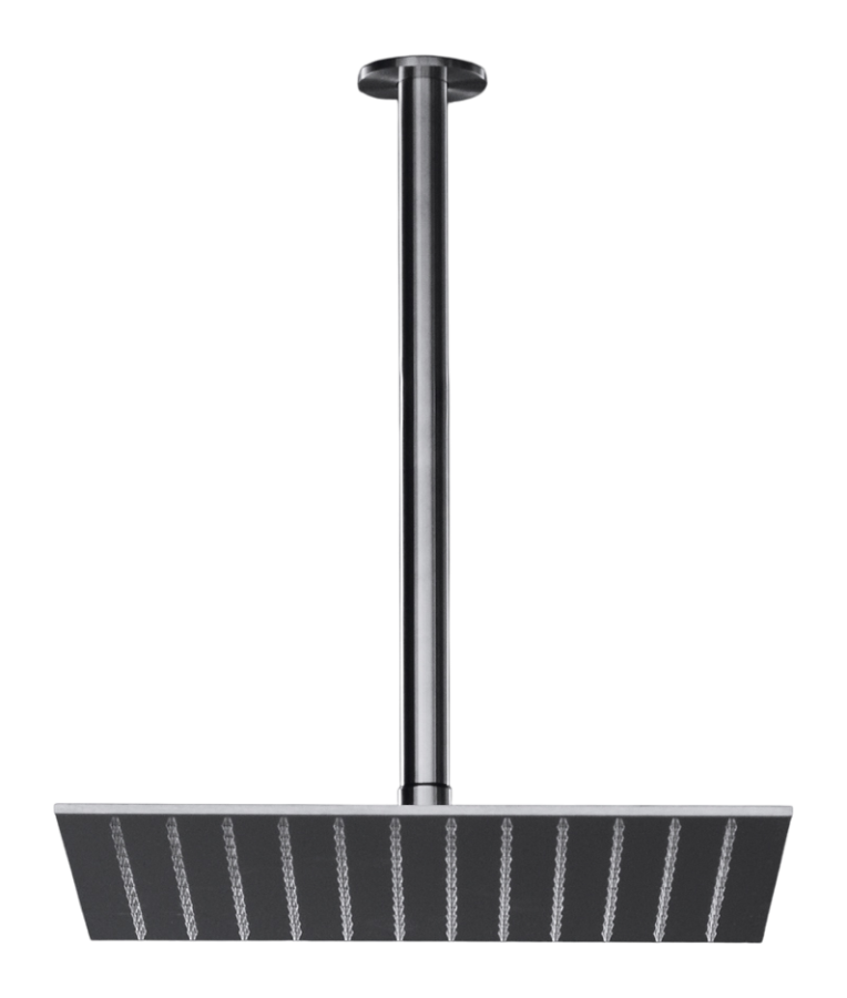 Душевая программа Душ верхний Free Ideas, 300х300 мм, прозрачные силиконовые насадки, регулятор давления, сталь, цвет сатинированная сталь 