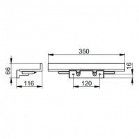 Аксессуары для ванной Полочка для душа 350 мм | со встроенным стеклоочистителем (черный матовый) 