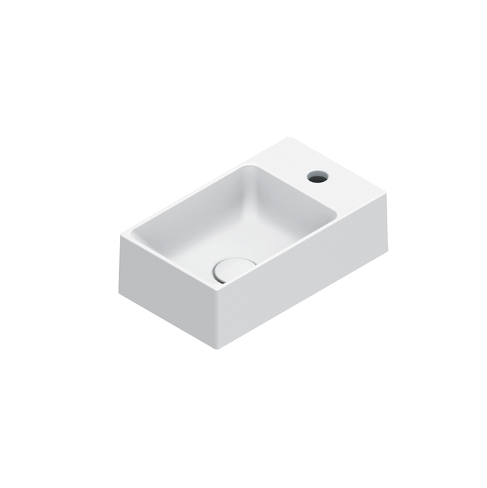 Раковины Раковина 40x23, с 1 отверстием под смеситель, покрытие Cataglaze+ , цвет белый матовый 