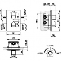 Смесители Термостат для ванны на положения внешняя часть хром 