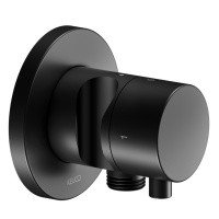 Смесители Запорный вентиль с переключателем на 2 положения и подключением душевого шланга с держателем душа - внешняя часть (чёрный матовый) 