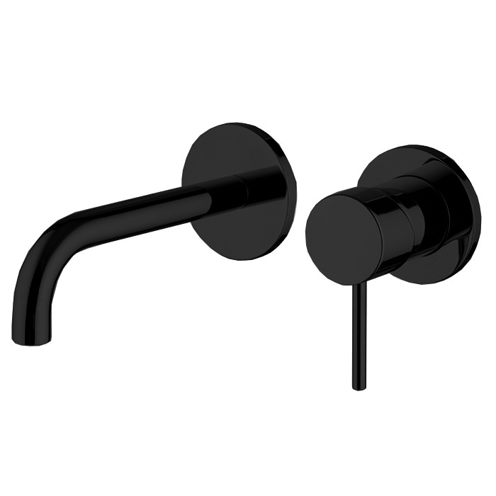 Смесители Смеситель для раковины, встраиваемый, излив  см, цвет чёрный матовый 