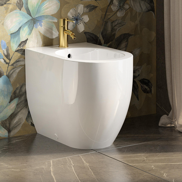 Биде приставное 55 см, с 1 отверстием под смеситель, цвет белый