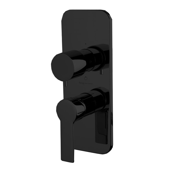 Смесители Смеситель для душа, встраиваемый, с переключателем на 2/3 потока, цвет чёрный матовый 