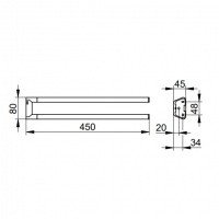 Аксессуары для ванной Полотенцедержатель 450 мм (чёрный матовый) 