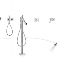 Смесители Термостат для душа, с запорным вентилем, подключение ручного душа , цвет хром 