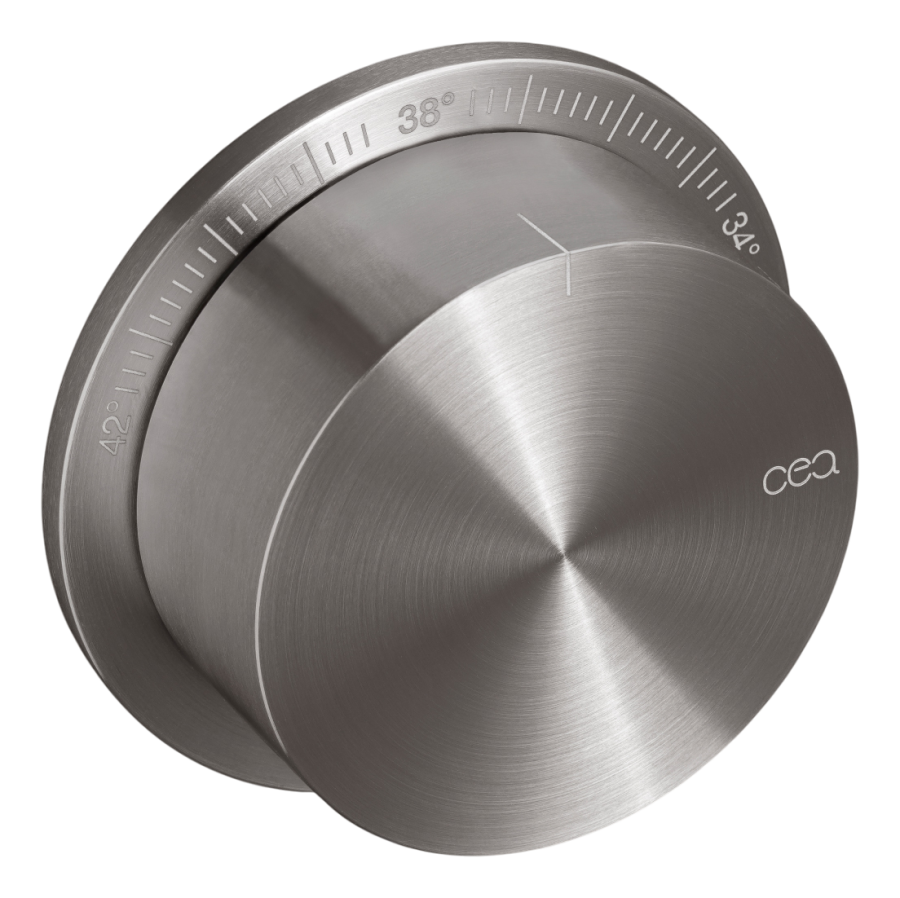 Смесители Термостат Cross, настенный, встраиваемый, Ø65x35 мм, внешняя часть, сталь, цвет сатинированное светлое золото 