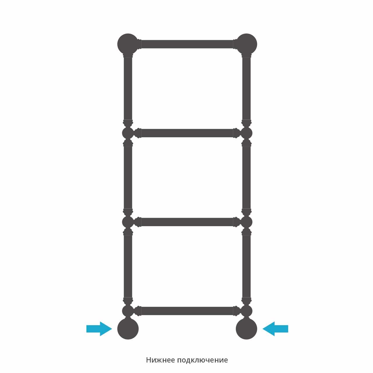Полотенцесушители 1386 Полотенцесушитель 960х400 (Матовый чёрный) 